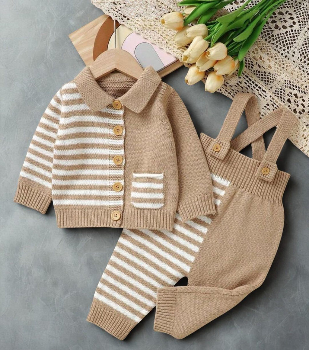 ElvaBaby Hand-Knit Baby Romper – Teddy Bear Alpaca | Cozy Tiny Sweater, Embroidered Infant Jumper