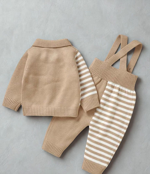 ElvaBaby Hand-Knit Baby Romper – Teddy Bear Alpaca | Cozy Tiny Sweater, Embroidered Infant Jumper